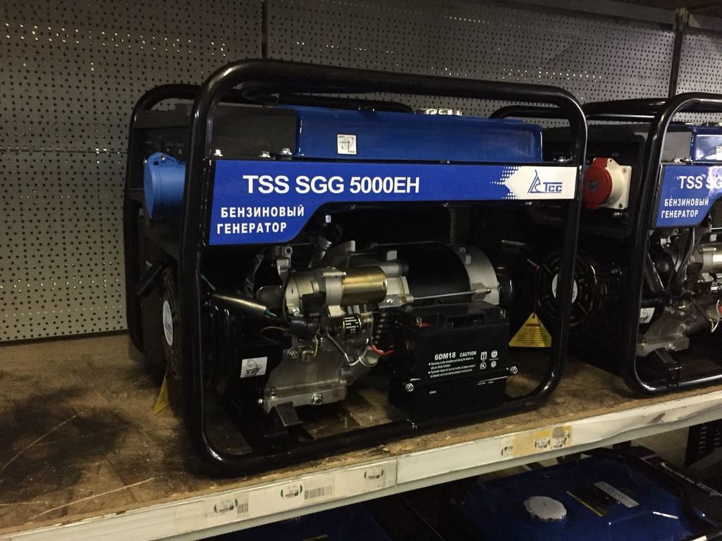 Генератор бензиновый TSS SGG 5000 EH ТСС 5 кВт однофазный на колёсах 220 В