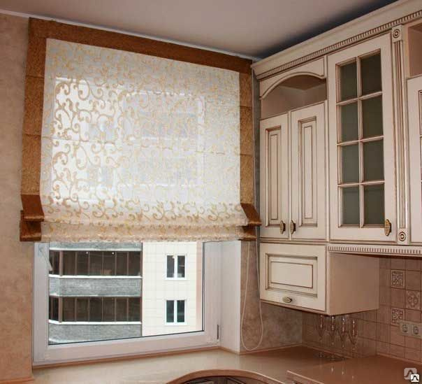 Римские шторы на пластиковые окна фото кухня